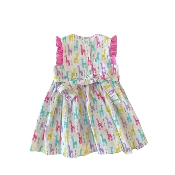 Petit Bebe Smocked Giraffe Dress 12m - Picture 4 of 6